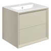 Ebbe 615mm Wall Hung 2 Drawer Basin Unit & Basin - Matt Cotton