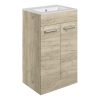 Meja 510mm Floor Standing 2 Door Basin Unit & Basin - Oak