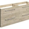 Meja 1180mm Wall Hung 2 Drawer Basin Unit Run (No Top) - Oak