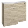 Olle 1100mm Floor Standing L-Shape Pack & Basin (LH) - Oak