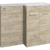 Olle 1100mm Floor Standing L-Shape Pack & Basin (RH) - Oak