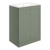 Julia 615mm Floor Standing 2 Door Basin Unit & Basin - Matt Reed Green