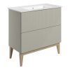Louie 815mm Floor Standing 2 Drawer Basin Unit & Basin - Matt Oat