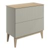 Louie 810mm Floor Standing 2 Drawer Basin Unit & Maple Oak Effect Worktop - Matt Oat