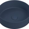 Evert 355mm Ceramic Round Washbowl & Waste - Matt Deep Blue