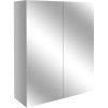 Juni 600mm Mirrored Wall Unit - Light Grey Gloss