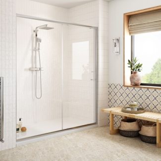 Vide 1200x900mm Easy-Fit Sliding Door & Tray Pack - Chrome