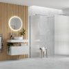 Felix 900mm Fluted Wetroom Panel & Side Panel Arm - Chrome