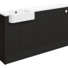 Julia 1542mm Basin  WC & 1 Door Unit Pack (LH) - Matt Graphite Grey