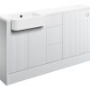 Julia 1542mm Basin  WC & 3 Drawer Unit Pack (LH) - Matt White