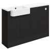 Julia 1242mm Basin & WC Unit Pack (RH) - Matt Graphite Grey