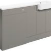 Hedda 1542mm Basin  WC & 1 Door Unit Pack (LH) - Pearl Grey Gloss