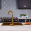flöde Lillehammer | Single Lever Kitchen Sink Mixer Tap with Swivel Spout | Brushed Gold Finish