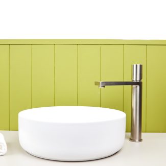 Limingen | High Rise Mono Basin Mixer Tap | Brushed Steel