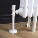 Angled Round Manual Radiator Valve Pack | 15mm x 1/2″ | Matt White
