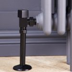 Angled Square Manual Radiator Valve Pack | 15mm x 1/2″ | Satin Black