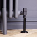 Angled Square Manual Radiator Valve Pack | 15mm x 1/2″ | Matt Black