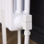 Angled Square Manual Radiator Valve Pack | 15mm x 1/2″ | Matt White