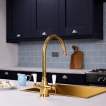 flöde Halden | Dual Lever Kitchen Sink Mixer Tap with Swivel Spout | Polished Brass Finish